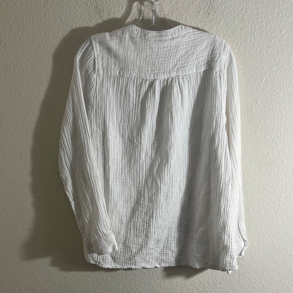 Anthropologie MOTE 100% cotton White Long Sleeve Tee shirt Women's Sz XXL - Picture 9 of 9